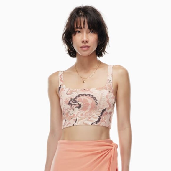 WILFRED | Aritzia Vacay Cropped Tank Top Paisley | Sz. M - Picture 3 of 10
